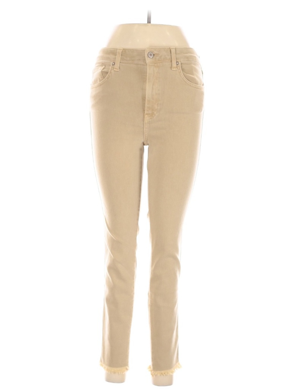 NWT We The Free Size 28 High-Rise Slim Jeans in Sand Tan Raw Hem Free People